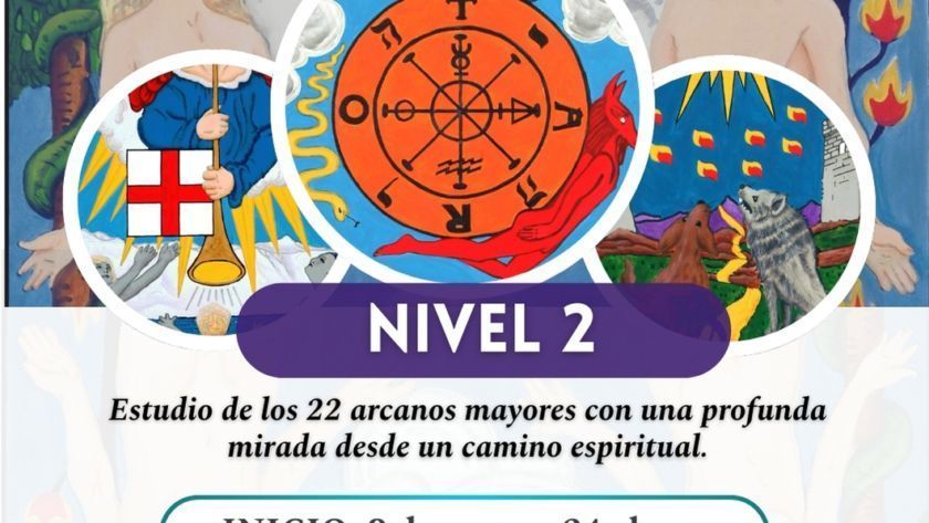 Cartel de la edición del 2025 del curso de tradición inglesa - Nivel 2 del Colegio Internacional de Tarot