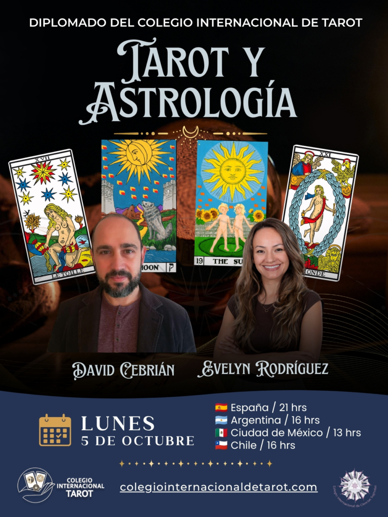 Cartel del curso de Tarot y Astrología Nivel 1 del Colegio Internacional de Tarot